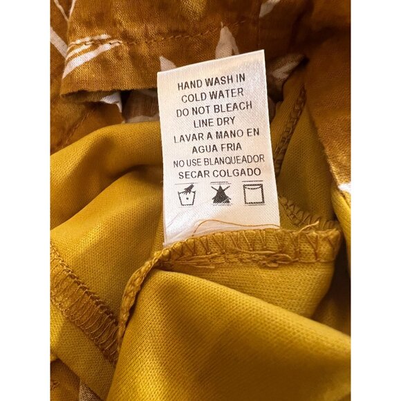 Dress Day Romper S Womens Yellow Leaf Print Short Sleeve Jumper Size Small‎ - Picture 8 of 11